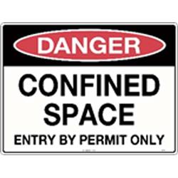 Danger Signs - Danger Confined Space Entry By Permit Metal Sign